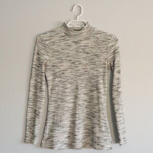 Dynamite‎ Women's Sz S Mock Neck Ribbed Long Sleeve Stretch Pullover T-Shirt Top